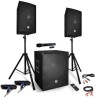 Pack sono 2200W - Enceintes 12" + Caisson 15" + Pieds + Micro UHF - USB/BT + câbles - Reconditionné / occasion