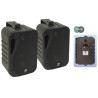 e-audio Haut-parleurs de musique de fond à 3 voies de 5,25 pouces avec supports 160W 4 Ohm - Noir