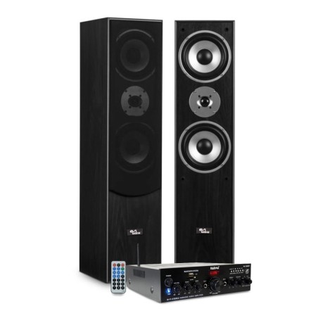 Paire d'enceintes Hifi/Home-Cinéma Noir 2x500W L766-BK + 10 Mètres de câbles transparent Paire d'enceintes Hifi/Home-Cinéma Noir 2x500W L766-BK + 10 Mètres de câbles transparent