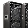 Paire d'enceintes passives IBIZA SOUND STAR 210 - DISCO BOX, Puissance 2x500W Bass-Reflex 2 Boomers 25cm - 3 voies