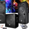 Pack Sonorisation BM SONIC MEGA BASSES Caissons bi-amplifié 18" 46cm 2x1200W , 4 Enceintes 4x2000W SONO DJ PRO CLUB MIX BAR