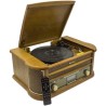 Roadstar HIF-1993BT - Reconditionné / occasion HiFi rétro Bois avec Tourne-disques (Bluetooth, FM, CD) Couleur Bois