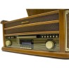 Roadstar HIF-1993BT - Reconditionné / occasion HiFi rétro Bois avec Tourne-disques (Bluetooth, FM, CD) Couleur Bois