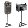 Support DJ pliable - Ibiza DS30 - Avec étagère pour poser les appareils - avec 2 Supports d'enceintes SST02, jeux de lumières