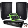 Pack sono 2 enceintes bms08  amplificateur 1000W bms1000 et table de mixage mini4