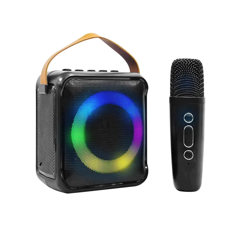 Mini-enceinte Bluetooth Innovalley KA04-BTH-N KARAOKE noire, Lumière ...