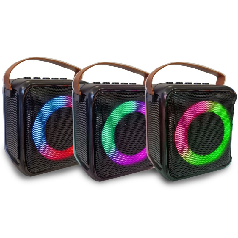 Mini-enceinte Bluetooth Innovalley KA04-BTH-N KARAOKE noire, Lumière ...