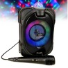 Mini-enceinte Bluetooth Innovalley DANCE-CUBE44 - 150W PMPO, sur batterie, Micro karaoké Boule kaleidoscope LED multicolores RGB