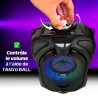 Mini-enceinte Bluetooth Innovalley DANCE-CUBE44 - 150W PMPO, sur batterie, Micro karaoké Boule kaleidoscope LED multicolores RGB