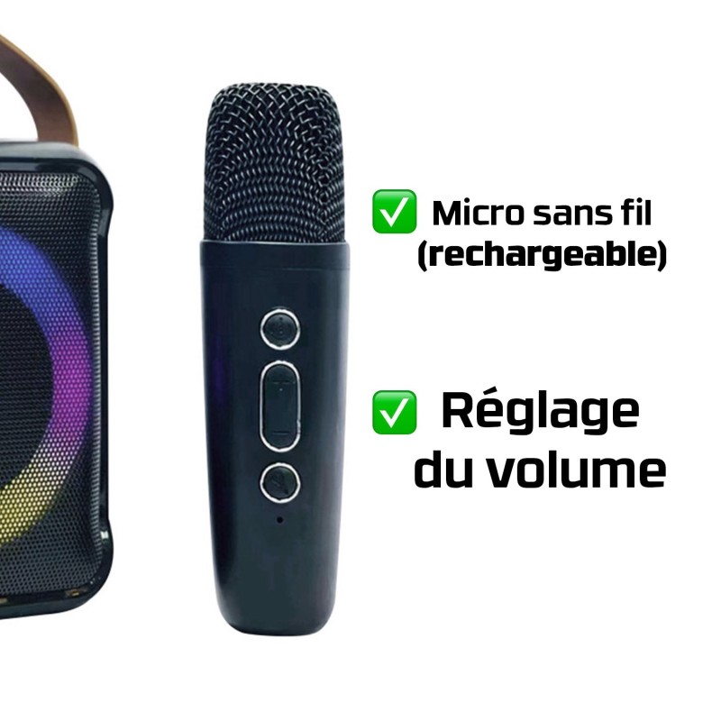 Enceinte Bluetooth Portable Avec Lumière LED - Compacte, Sans Fil, Pour Randonnée, Voyage, Camping