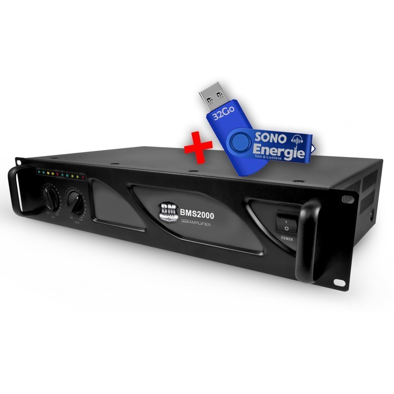 Amplificateur Sonorisation DJ - Pour BMSonic BMS-4000 - 2 X 2000W Technologie Mosfet Avec Ventilation Continue 3666630008044
