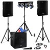 PACK SONO 1815 2400W ENCEINTES DISCO15B+PIEDS+ SUB Amplifiée 18" 1000W+ Micro et Câbles + Portique Xperformer+clé USB 32Go