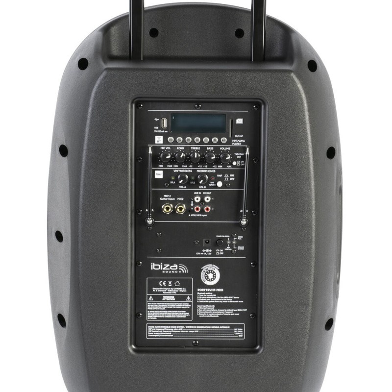 Ibiza HYBRID10VHF-BT &ndash; Sistema Audio Portatile 10'' Con Batteria 4000mAh, Bluetooth, Microfono VHF E Trolley
