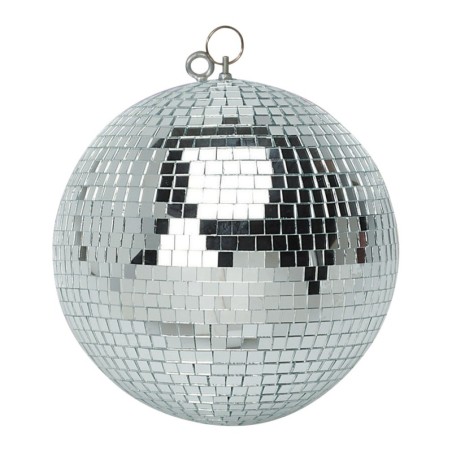 Boule à Facettes Argentée 40cm FXLab avec deux points de suspension - Matériau Léger - Mirroir Poli