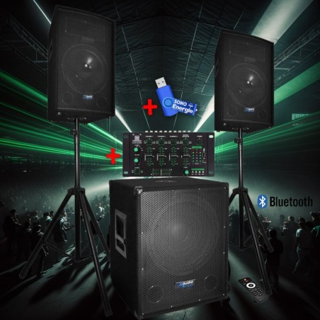 Amplificateur Sonorisation BM Sonic BMS-2000 - 2x1000W, Pro, MOSFET