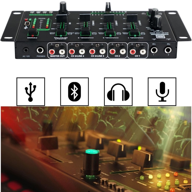 Table De Mixage Pronomic DX-26 MKII – 3 Canaux, Fonction Talkover – Pour DJ, Sonorisation, Fêtes
