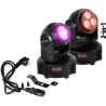 Jeu de lumière Lyre « double face » IBIZA LIGHT MH-BEAM-WASH 14/18 canaux DMX RGBW, Stroboscope, Dimmer