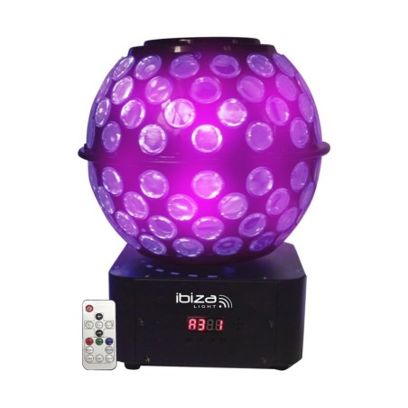 Jeu de lumière Double effet: gobos et rayons IBIZA LIGHT STARBALL-GB - 8 canaux DMX -8 LED CREE RGBW 3W et 4 LED RGBW 3W (gobos)