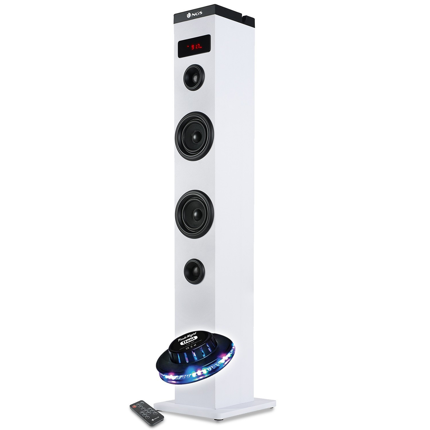 NGS Sky Charm - 50W Bluetooth Sound Tower Mit Fernbedienung, Optischem
