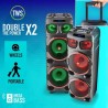 Haut-Parleur Portable Sono 300W NGS WILDDUB1 Stéréo Bluetooth et True Wireless, Double Sub 8" (Micro SD/USB/AUX in/),