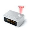 RADIO REVEIL HEURE PROJETEE MUSE M-178-PW - blanc - Double alarme - Projection de l’heure - Radio PLL 2 gammes FM/MW
