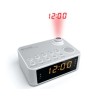 RADIO REVEIL HEURE PROJETEE MUSE M-178-PW - blanc - Double alarme - Projection de l’heure - Radio PLL 2 gammes FM/MW