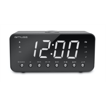 RADIO REVEIL USB CHARGING MUSE M-192-CR - Afficheur blanc extra large - Radio PLL FM - Double alarme