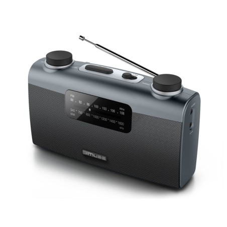 RADIO PORTABLE MUSE M-058-R  -  Coloris noir - Antenne FM pivotante - Volume Marche/Arrêt rotatif - Poignée de transport