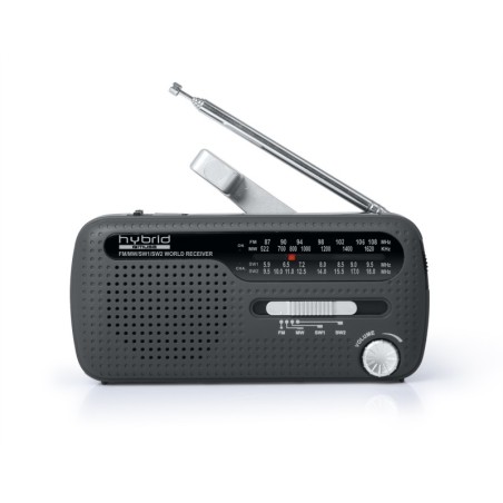 RADIO PORTABLE MUSE MH-07-DS - Coloris noir - Alimentation par dynamo et énergie solaire - Multi-gammes FM/MW/SW1/SW2