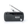RADIO PORTABLE MUSE MH-07-DS - Coloris noir - Alimentation par dynamo et énergie solaire - Multi-gammes FM/MW/SW1/SW2