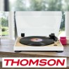 Tourne Disque Pré-amplifié Thomson TT301 Finition BOIS/BLANC - 33/45 tours, Lecture et retour du bras auto. Audio-Technica