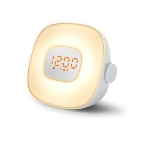 Réveil Simulateur D'aube Avec 11 Couleurs - Double Alarme, Radio FM, 7 Sons Naturels - Lampe De Chevet, Veilleuse - Pour Un Réveil En Douceur