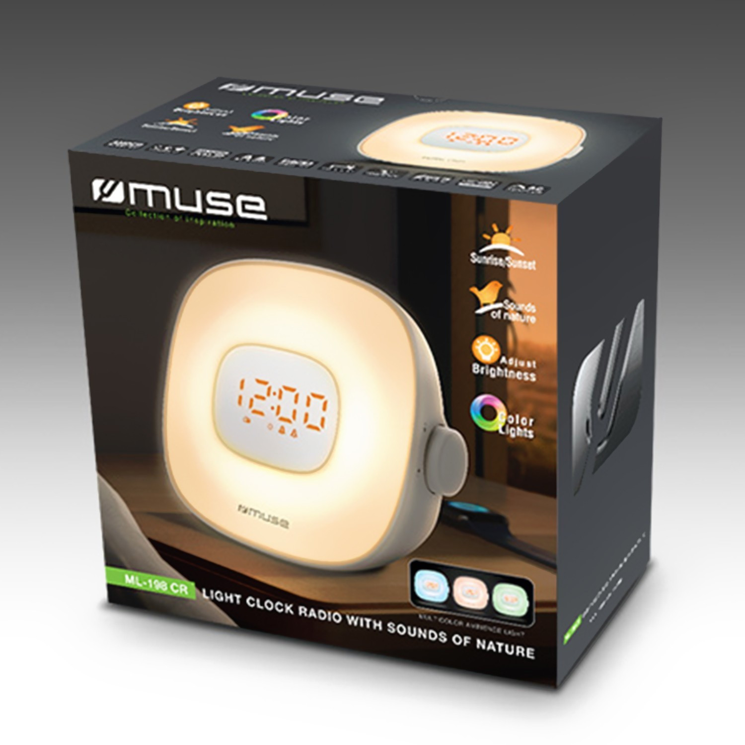 Radio-réveil Numérique Avec Chargeur Sans Fil - Haut-parleur Bluetooth, Lumière LED Ambiante - Double Alarme, écran 12/24h - Pour Table De Chevet, Bureau