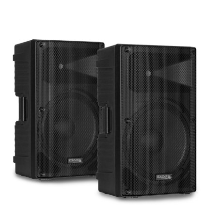 Paire d'enceinte passive de Sono IBIZA SOUND XTK15-MKII  15”/38cm 2x600W - DJ Bass reflex à 2 voies - Tweeter à compression