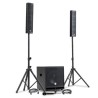 Pack Sonorisation DJ complet BM SONIC BMS-15-SLIM-BT, 1200W Enceintes satellites, SUB 38cm USB/Bluetooth, Supports Câbles, Micro