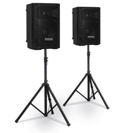 Paire d'enceinte passives Ibiza Sound XTK8-MKII - 8”/20cm 2x200W - Sono DJ Bass reflex à 2 voies - Supports pieds inclus
