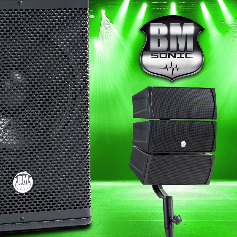Pack Sono DJ Complet BM Bmsonic 1200W – Caisson 15” + 2 Satellites – Bluetooth, USB, SD – Idéal Fêtes & Animations - 6