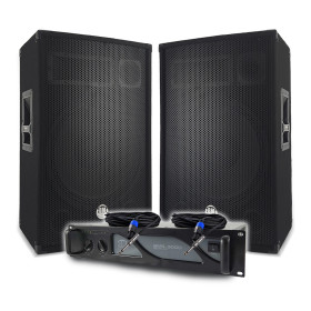 Pack Sono DJ BM SONIC Amplificateur 3000W, Paire d'Enceintes Passives 2x700W, Câbles Speakon, Sonorisation PRO