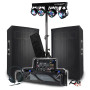 Pack Sono BM SONIC : Amplificateur 3000W, Paire d'Enceintes Passives 2x700W, Table de Mixage, Portiques 8 Lumières Xperformer