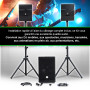 Pack Sono DJ 1000W complet BM SONIC BMS-12-ARRAY-BT Enceintes +SUB 31cm USB/Bluetooth, Câbles, Eclairage LED Bar Salle des fêtes