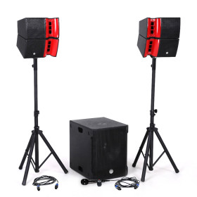 Pack Sonorisation DJ complet BM SONIC BMS15-HORN 1200W, Enceintes satellites, Caisson 38cm USB/Bluetooth, Supports Câbles