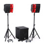 Pack Sonorisation DJ complet BM SONIC BMS15-HORN 1200W, Enceintes satellites, Caisson 38cm USB/Bluetooth, Supports Câbles