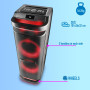 Enceinte Active Sonorisation NGS WILDSPACE3 - 4000W, Bluetooth, USB/AUX IN, Lumière LED, TWS, Double Subwoofer 10 "- Soirée