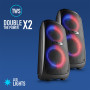 Enceinte Active sur Batterie NGS WILDTEMPER - 200W, Bluetooth USB, 2 Entrées Micros pour Karaoké, Lumières LED RVB, Fonction TWS
