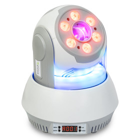 Jeu de lumière Lyre WASH Ibiza - STAR-WASH-WH - 30W RVBB avec projection de 7 gobos, 1 anneau lumineux et WASH 6 LEDs