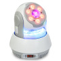 Jeu de lumière Lyre WASH Ibiza - STAR-WASH-WH - 30W RVBB avec projection de 7 gobos, 1 anneau lumineux et WASH 6 LEDs