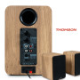Enceintes de bibliothèque, Caisson Bois COSY - 100W - Thomson WS602DUO - Bluetooth 5.0, Entrée optique câble inclus