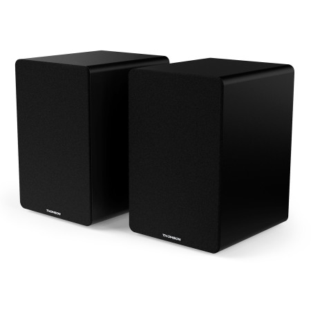 Enceintes de bibliothèque, Caisson Bois  - 50W - Thomson WS400DUO - Bluetooth 5.0, Entrée optique câble inclus