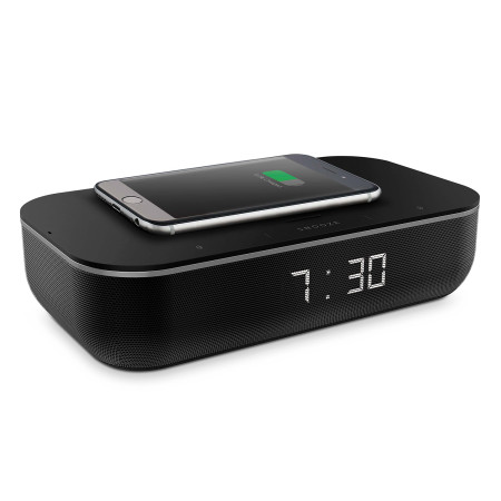 THOMSON Enceinte Radio Wi FI, Horloge numérique et Chargeur sans Fil avec Amazon Alexa intégré