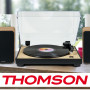 Tourne Disque Pré-amplifié Thomson TT300 Finition BOIS/NOIR - 33/45 tours, Lecture et retour du bras auto. Enceintes Bois 100W